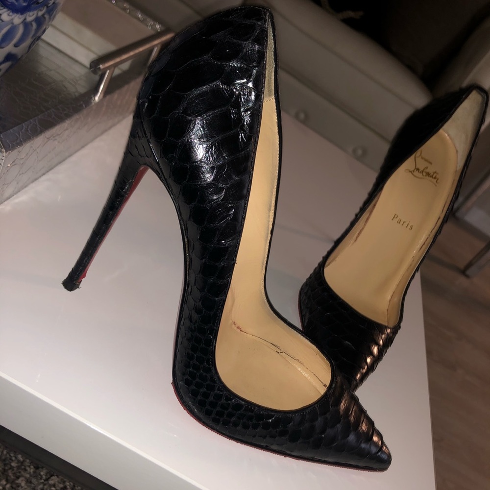 Christian Louboutin So Kate python pumps
